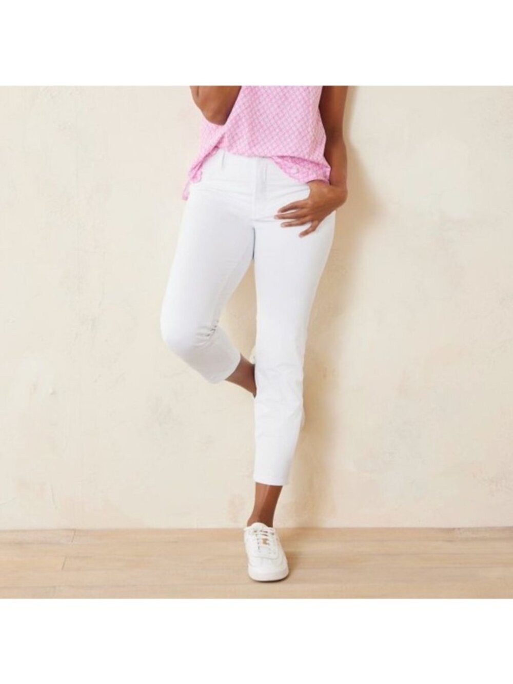 Tommy Bahama Womens Size 16 Island Zone Kira Cay White Stretch Ankle Pants NEW